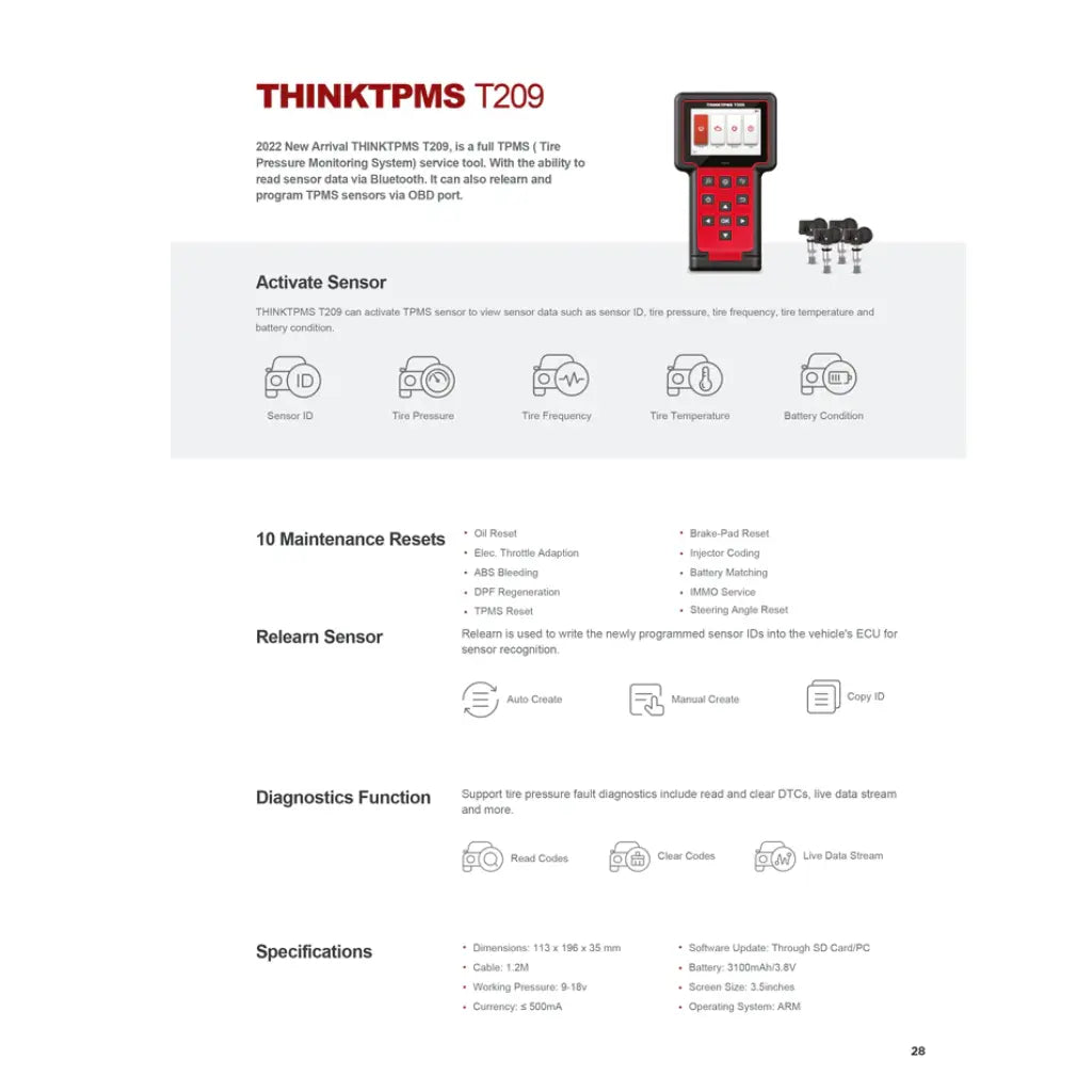 Thinkcar Tpms T209