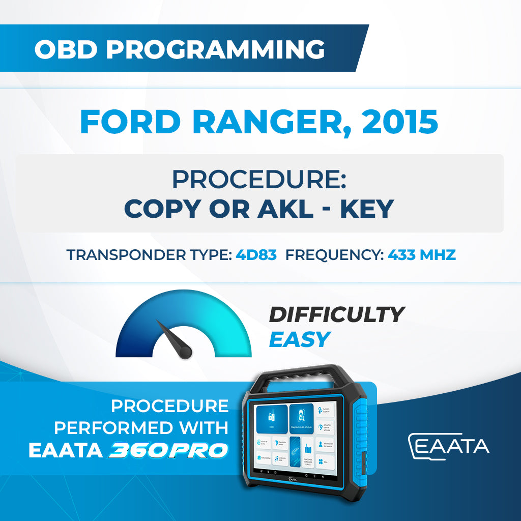 OBD programming - Key - Ford Ranger, 2015 - AKL or Copy